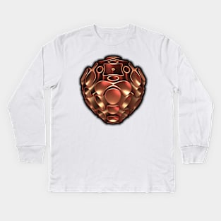 Copper - Mandelbulb 3D Fractal Rendering Kids Long Sleeve T-Shirt